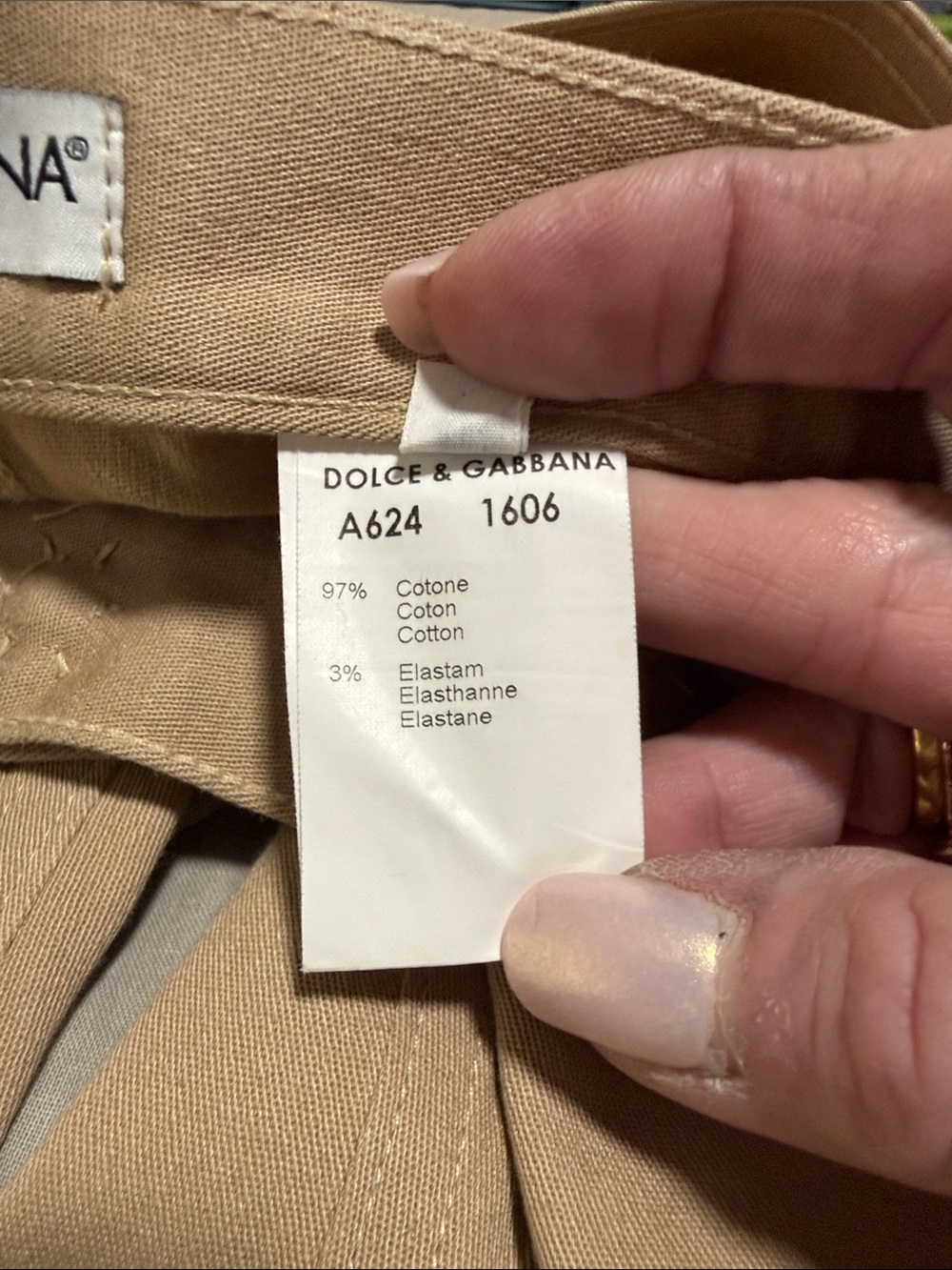 Dolce & Gabbana Tan Classic Straight Leg Cotton Blend Pant Size 38/US2 - Picture 8 of 9